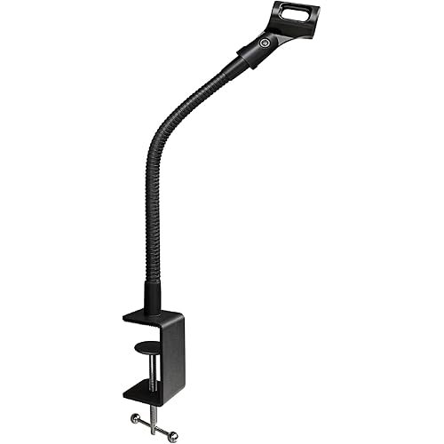 13-INCHS Flexible Gooseneck Microphone Stand with Heavy Duty Desk Clamp for Podcast, Meetings, Lectures, Radio Broadcasting Studio, Live Broadcast Equipment, TV Stations