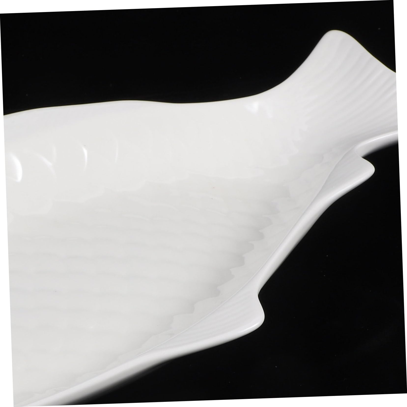 BESTYASH Plato de Pescado Diseño Elegante Blanco para Servir de Cerámica