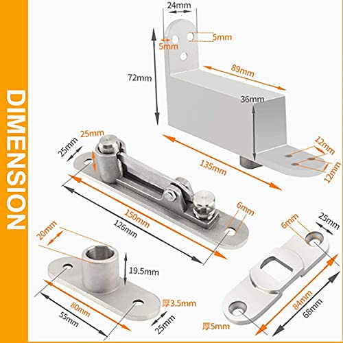 Ranbo Commercial/Home Self Closing Door Pivot Hinges Heavy Duty Hidden Hinges for Wood Doors 360 Degree Shaft Stainless Steel Invisible Pivot Hinge System (Regular) - Image 3