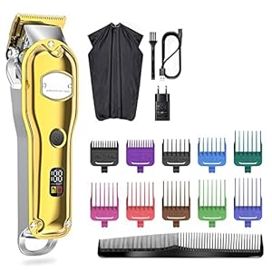 Hair Clippers for Men, Professional Hair Clippers Hair Trimmer for Men Hair Cutting Machine with 10 Colorful Guide Combs Waterproof