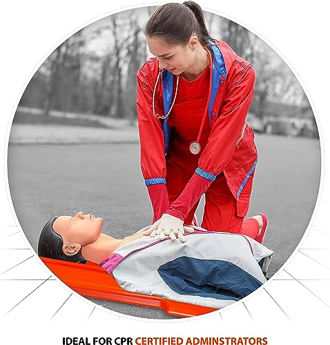 Image of HaiChao CPR Rescue Lifesaver Board-EMS Medical First Aid Supplies Cardiac Board-Home Pool CPR Easy Patient Lifting Portable Lightweight Recessed Handle Lifesaver CPR Board(Orange)