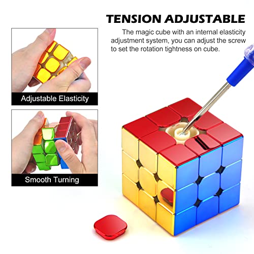 Acrofek Cyclone Boys 3X3 Speed Cube, Magnetic Cube Stickerless Mirror Cube, Reflective Shiny Cube Puzzle 3X3X3 Magic Cube For Kids Adults #TOP2