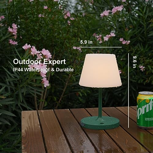 Lotitol LTL-3672 Outdoor Table Lamp/Cordless Usb Rechargeable 4000Mah / 2700K Led/Touch Dimmable/Portable Battery Operated / Ip44 Waterproof/Pe Shade/Bedroom Dinning Camping Patio  thumb #1