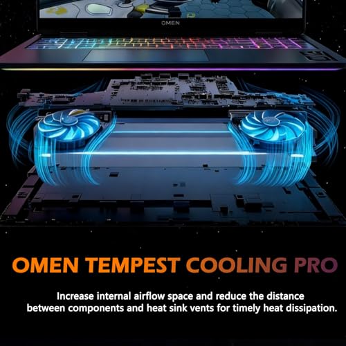 Image of HP Omen Max 16 inch Gaming Laptop, AMD Ryzen AI 9 HX 375, GeForce RTX 5070 Ti, WQXGA (2560 * 1600) 240Hz IPS Display, 32GB DDR5 + 2TB SSD, Omen Tempest Cooling Pro, Full-Size RGB Keyboard, Win 11 Home