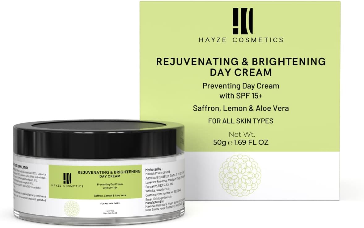 Rejuvenating & Brightening Day Cream for Women with All Skin Types | Whitening & Brightening Day Cream | SPF 15+ | For a Rejuvenating & Glowing Skin | 50gm