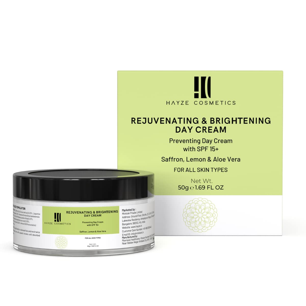 Rejuvenating & Brightening Day Cream for Women with All Skin Types | Whitening & Brightening Day Cream | SPF 15+ | For a Rejuvenating & Glowing Skin | 50gm