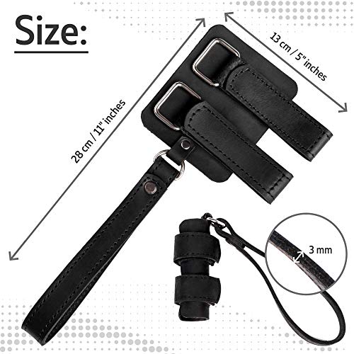 Universal Walking Stick Wrist Strap Leather - Black Handmade Walking Cane Cords #TOP1