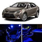 cciyu 10 Pack Blue LED Bulb LED Interior Lights Accessories Replacement Package Kit Replacement fit for 2015-2017 Toyota Corolla