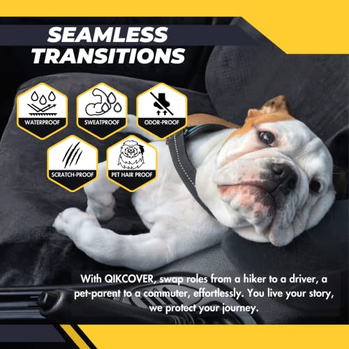 Qikcover Premium Waterproof Car Seat Cover - Sweatproof, Universal Fit, Non-Slip, Durable Protector For Dirt, Spills, Pet Claws - Auto, Suv, Truck Compatible - Easy Clean, Machine Washable (Black) #TOP6