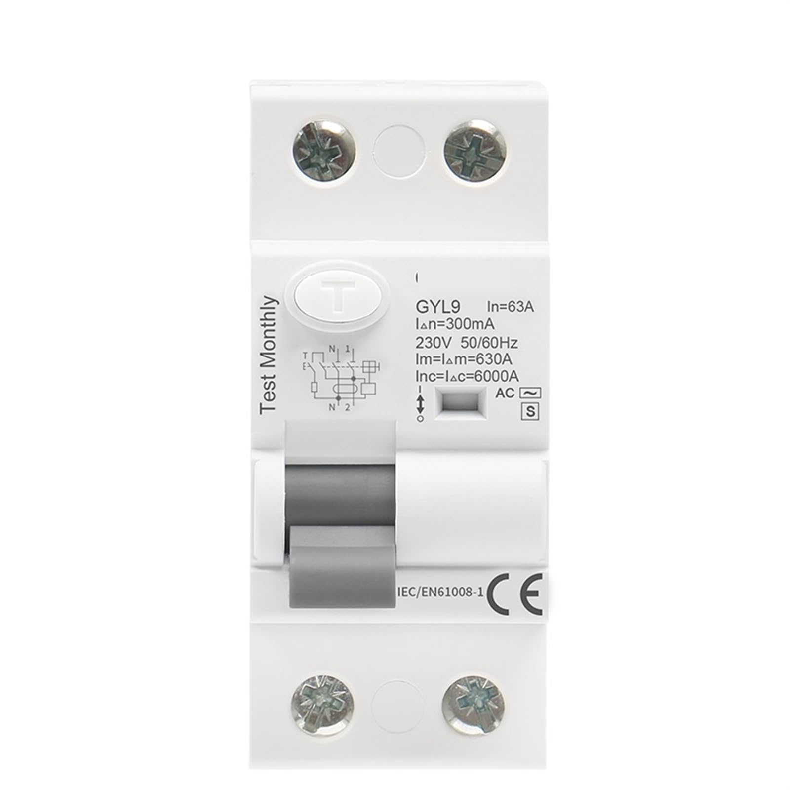 Interrupteur Différentiel GYL9 Évite Déclenchements Intempestifs RCCB AC-S 2P 40A 100mA Retardé