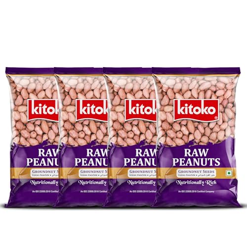 Image of Kitoko Raw Peanuts 400gm Pack of 4, Raw Groundnut for Snacking & Cooking