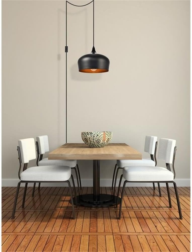 Nora 1-Light Mid-Century Aluminum Pendant in Black Finish