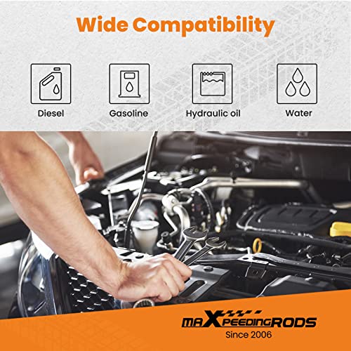 Image of maXpeedingrods 8AN Fuel Line Kit E85, Stainless Steel PTFE Fuel Hoses + 10 PCS 8AN Hose End Adaptor Kit 20FT -Black