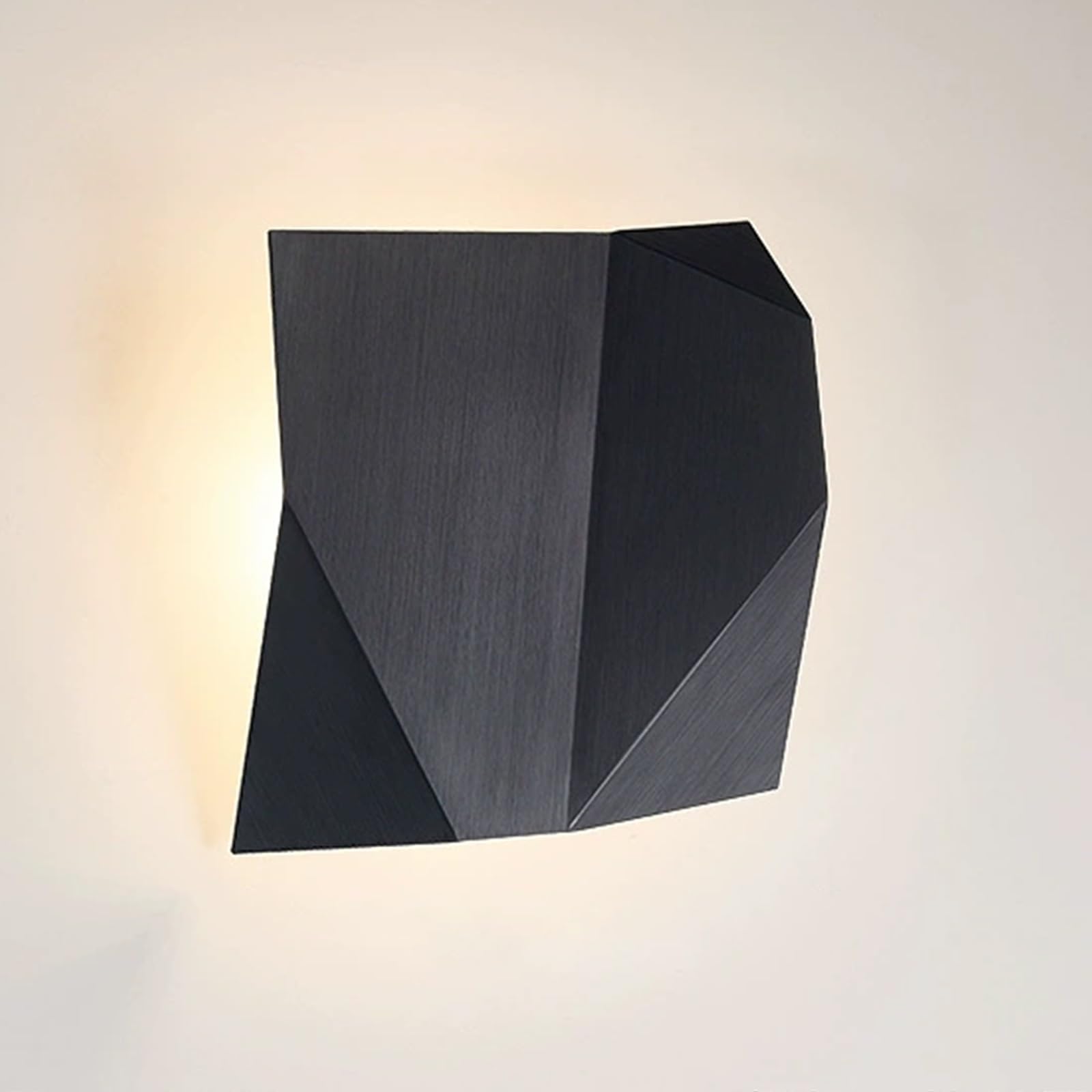 SXWNBIFH Geometry Wall Sconce, Metal Wall Light Fixtures Postmodern Square Wall Lamp Brushed Finish 7W LED Ambient Lighting for Living Room, Bedroom, Hallway, Restaurant, Office(Black)