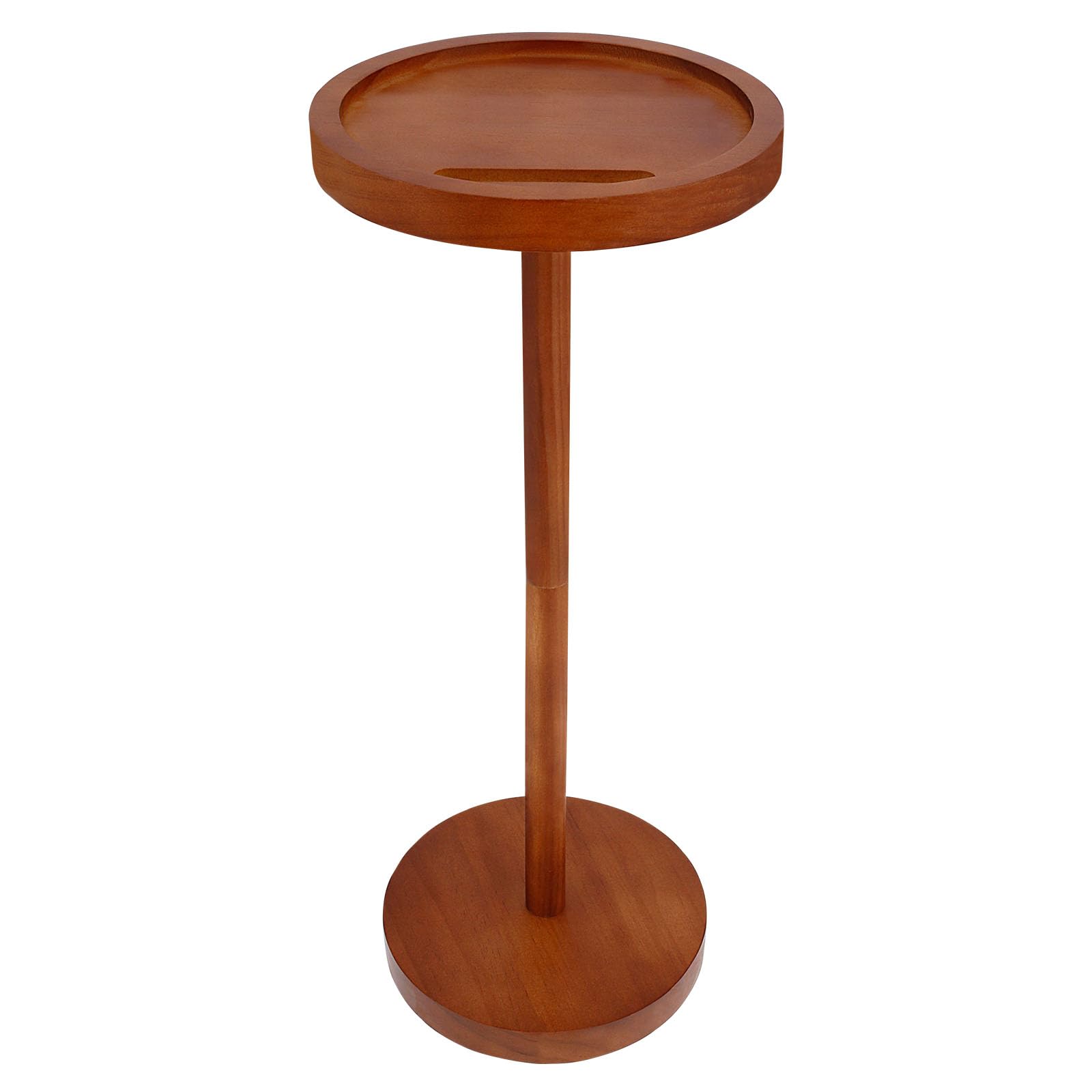 ZLHETWT Pedestal Side Table, Pedestal Table, Drink TableTable Wooden Weighted Base Drink Table Enduring for Small Spaces with Phone Holder for Home Room