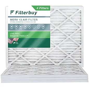 FilterBuy 18x20x1 MERV 13 Pleated AC Furnace Air Filter, (Pack of 4 Filters), 18x20x1 Platinum