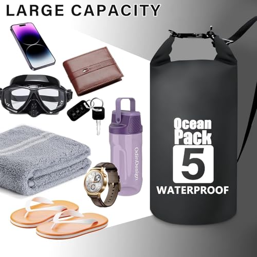Image of Waterproof Dry Bag with Floating and Lightweight Bags for Kayaking Rafting Boating River Trekking-Multi Color (5 Liter)