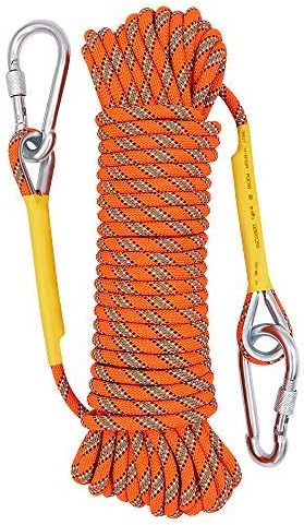 X XBEN Outdoor Climbing Rope Rock Climbing Rope, Escape Rope Climbing Equipment Fire Rescue Parachute Rope (500 Foot) - Orange