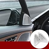 HOTRIMWORLD Interior Car Door Audio Speaker Frame Trim Cover 2pcs for Mercedes-Benz S Class W222 2014-2019