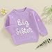 Afunbaby Baby Girl Boy Knit Sweater Blouse Pullover Sweatshirt Warm Crewneck Long Sleeve Tops for Infant Toddler (Big Sister Purple Sweater, 3-4 Years)