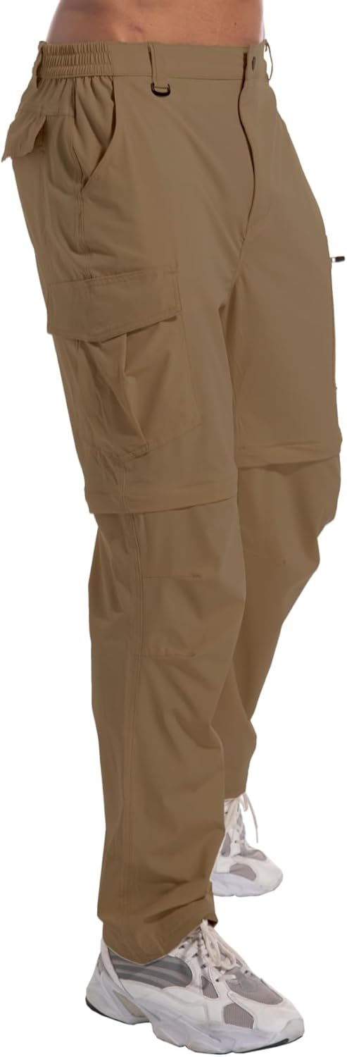 Mens Outdoor Hiking Pants Convertible Lightweight Water Resistant Quick Dry Zip Off Fishing Travel Camping Tactical Pants - Image 3
