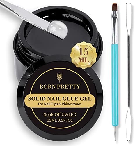 BORN PRETTY Solid Nail Tips Glue Gel Strong Nail Glue for Stick on Nails False Nail Glue Super Strong Nail Glue Nail Art Rhinestone Glue Gel