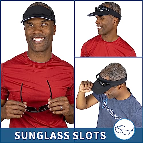 TrailHeads Chapéu masculino com viseira de sol - Viseiras de golfe recicladas para homens - Viseira