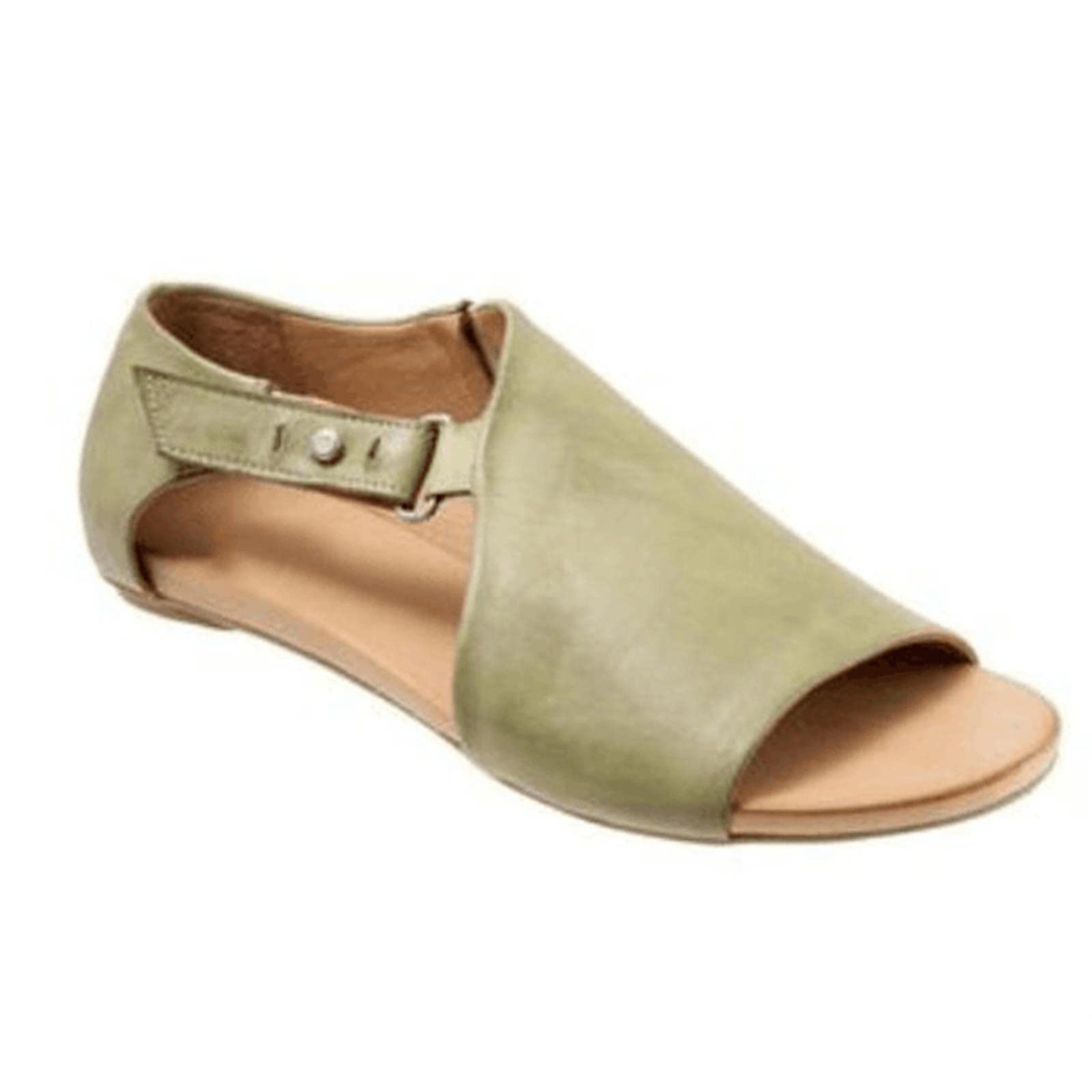 Sandalias de Mujeres Sandalias Planas de Cuero Suave Zapatos de Verano Mujer