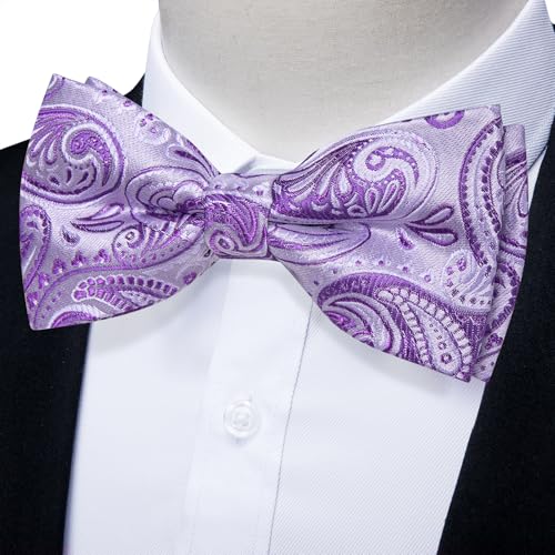 Image of YourTies Bow Ties for Men Pretied Bowties Solid Color Satin Bow Tie Formal Business Tuxedo Wedding Party Prom