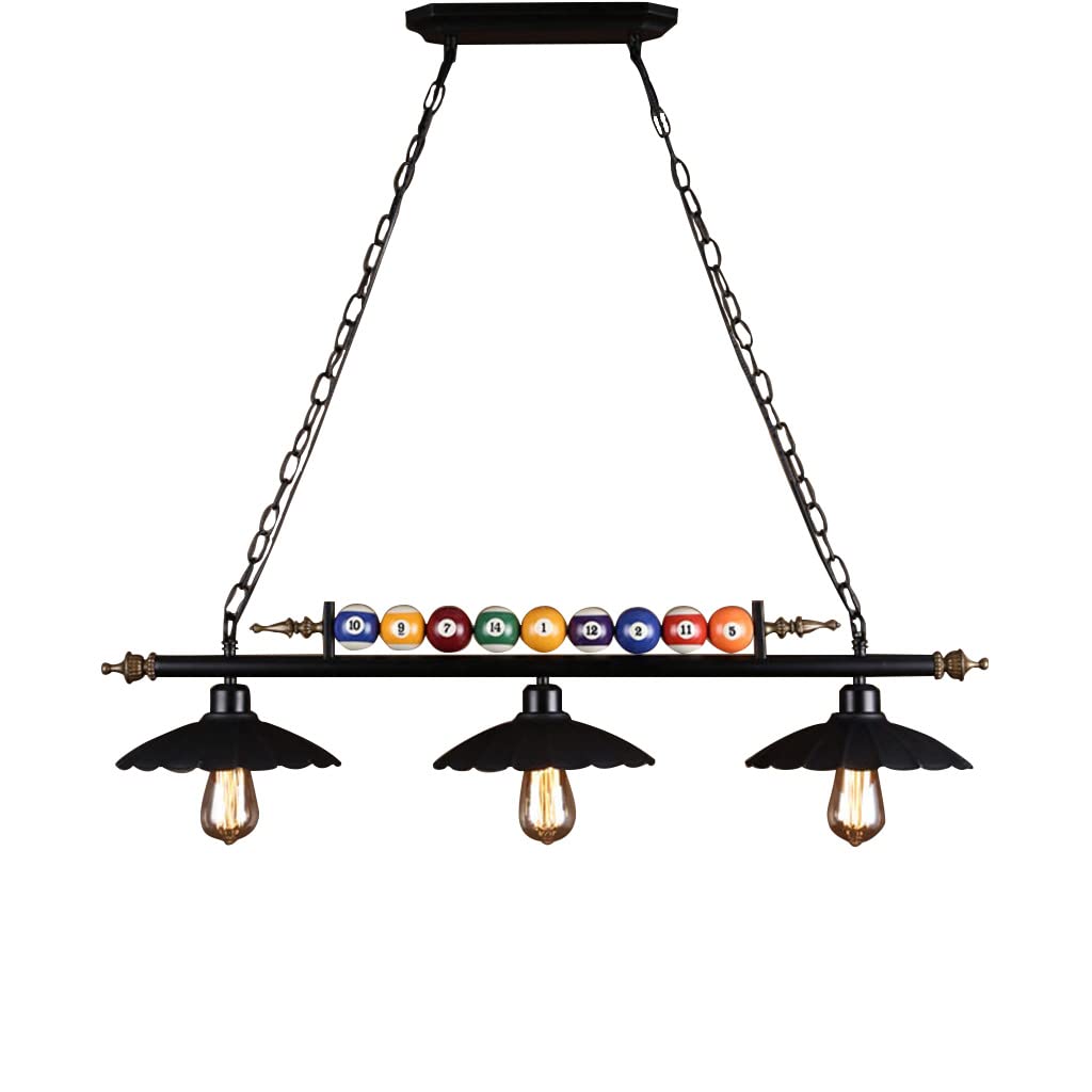 Lustre rétro industriel 3 lumières pour billard et bar