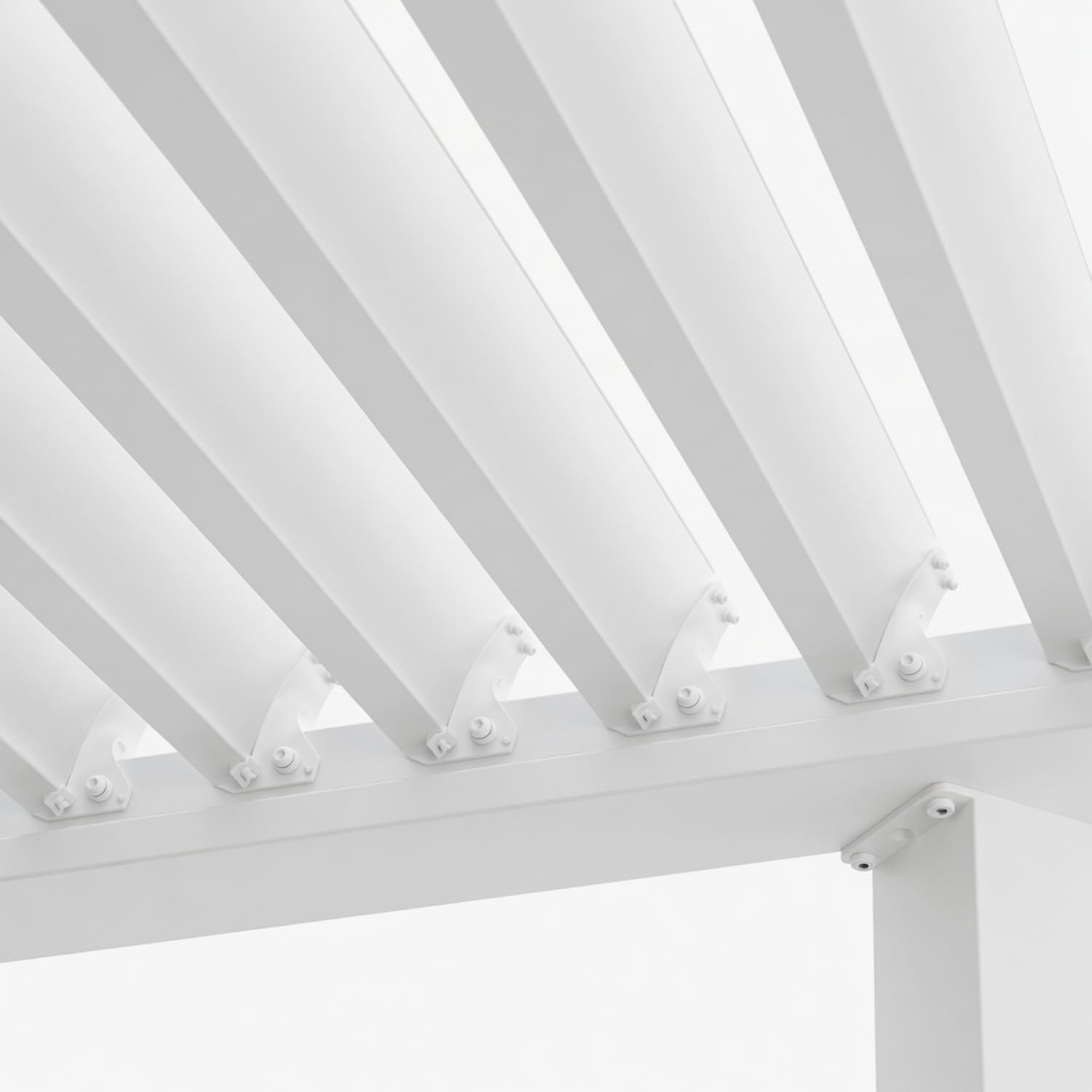 Pergola Bioclimatica 3x4 Metri Gazebo Con Tetto A Lamelle Orientabili Sistema Di Drenaggio Struttura In Alluminio E Acciaio Resistente Ai Raggi UV Per Giardino Terrazza E Piscina Bianco Opaco