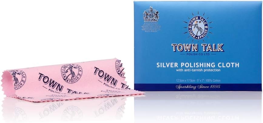 Silver Polishing Cloth 12 x 17cm | 100% cotton cloth for tarnish removal and protection | Reusable | For silver jewellery and silverware