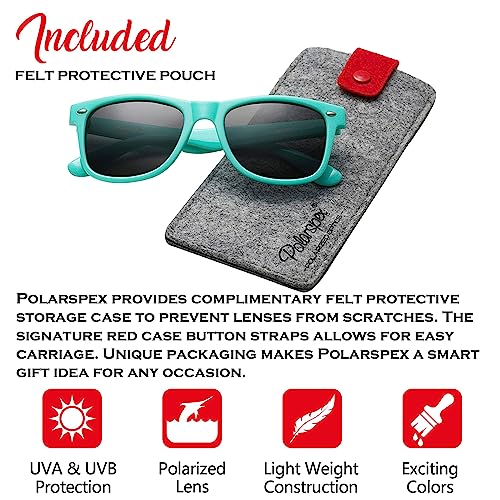 Image of PolarSpex Polarized Sunglasses for Men and Women | UV Protection, Durable Lightweight Frame, Retro Style, Felt Carrying Case, Clear Vision for Driving, Fishing & Everyday Wear.