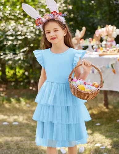 Arshiner Toddler Tutu Dress Girls Fluffy Tiered Summer Dresses Cute Party Tulle Sundress for Kids 2-7Y4