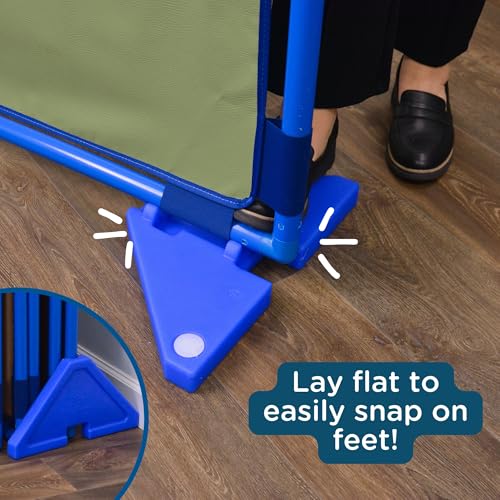 Image of Children's Factory Rectangle PlayPanel Set - 5, Kids Room Divider Panel, Classroom Partition, Free-Standing Screen for Daycare or Preschool, Cantilever Feet Included, Woodland