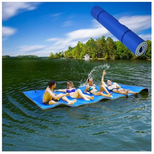 WKXTECZT Colchoneta Flotante para Agua Flotante,Espuma De Flotación Antilágrimas Gigante para Piscina,Esterilla De Deporte, Cojín De Agua para Lagos, Océanos Y Piscinas,Azul,180X100X3.3cm