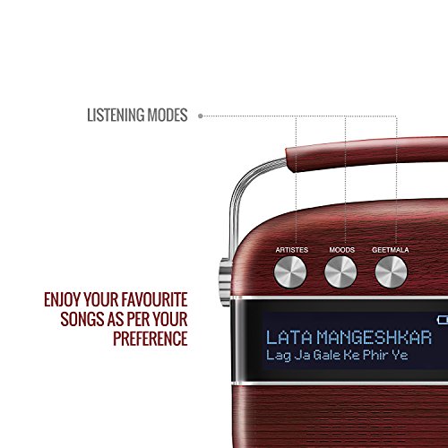 Image of Saregama Carvaan Hindi - Portable Music Player with 5000 Preloaded Songs, FM /BT /AUX (Cherrywood Red)