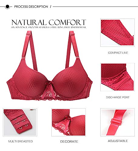 Soutien-gorge push up rouge 40C qui rehausse la poitrine sans compromis sur le confort du bikini - 7