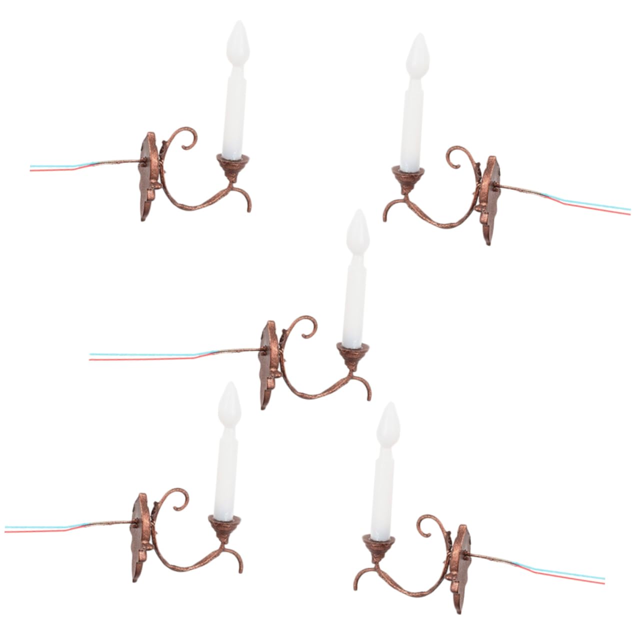 ibasenice 5pcs Mini House Wall Lamps Decorative LED Landscape Lights for Sand Table Model Realistic Illumination for Miniature Home Warm Glow Antique Finish