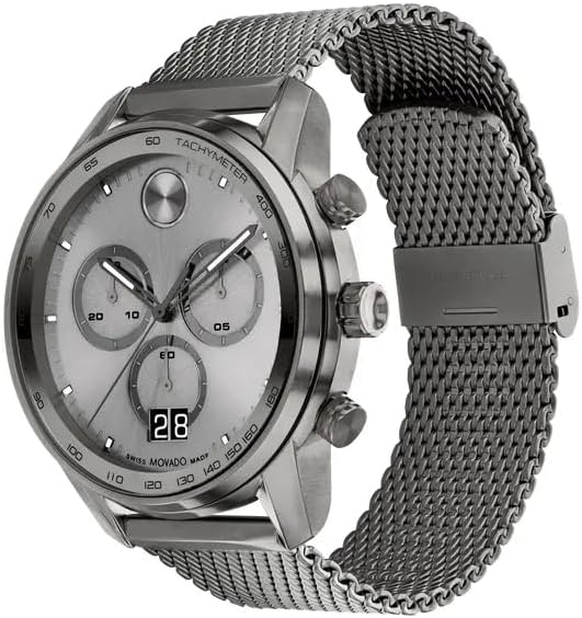 Movado Bold 3600910 Gunmetal S/Steel Mesh Bracelet Men's Chrono