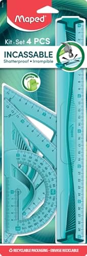 Maped M244304 - Zeichenset Flex Maxi 4-teilig mit einem Lineal 30 cm und zwei Zeichendreiecken
