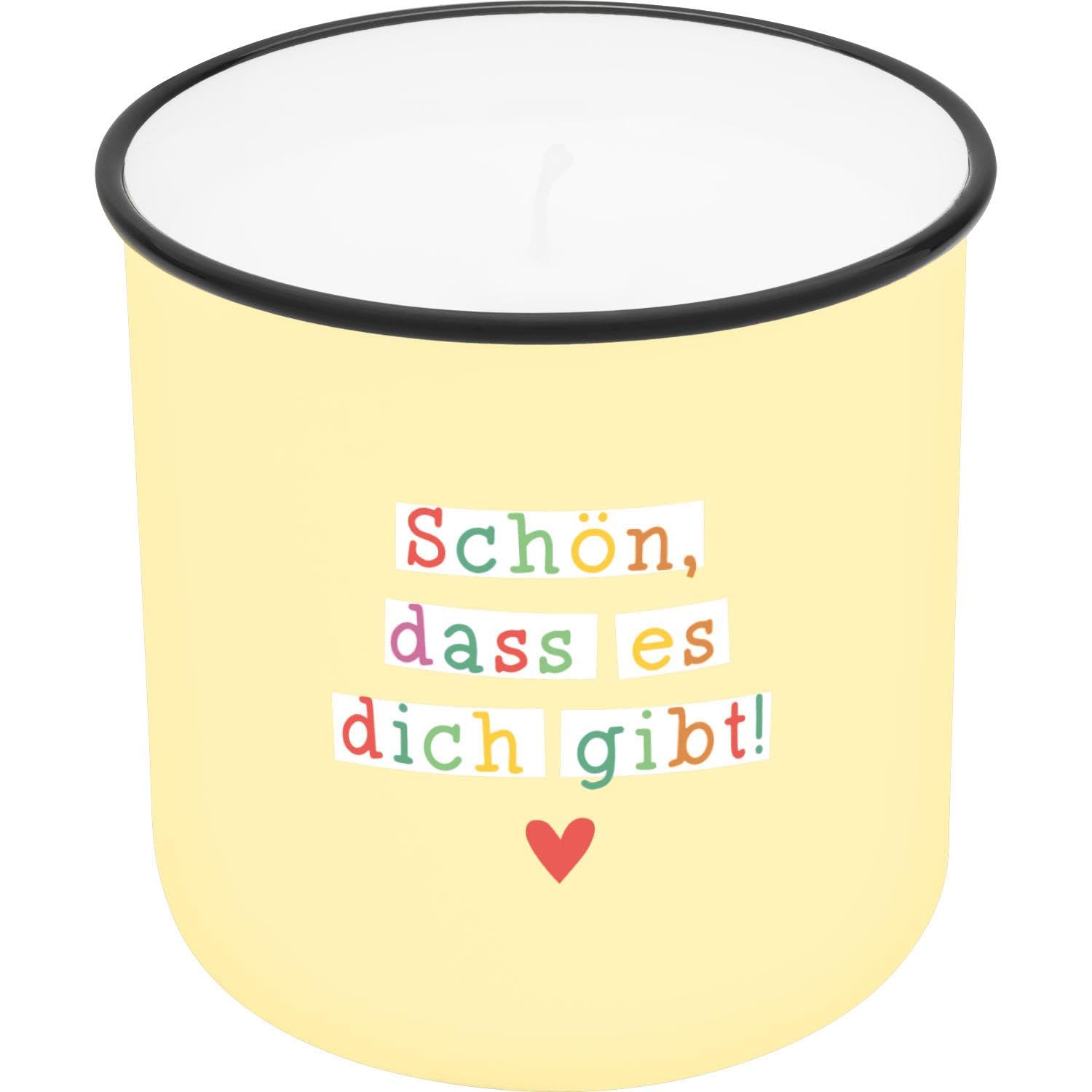 GRUSS & CO Candle in Mug Motif Gibt | Printed Candle Cup, Porcelain, Height 8.8 cm, Diameter 8.4 cm | Gift, Decorative Item | 74770