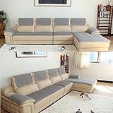 BK&MF Sofa Abdeckung Für Ledercouch, Sofabezug 1/2/3/4 Sitzer Super rutschfeste Sofa Dämpfung Couch überwurf Für Haustiere Separat Erhältlich-grau 60x180cm(24x71inch)