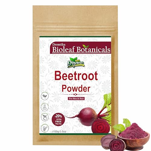 Image of Drontika Bioleaf Botanicals 100% Pure Beetroot Powder 100gm for Face | Lips | Hair | Glowing & Shiny Skin Face Pack 100gm.