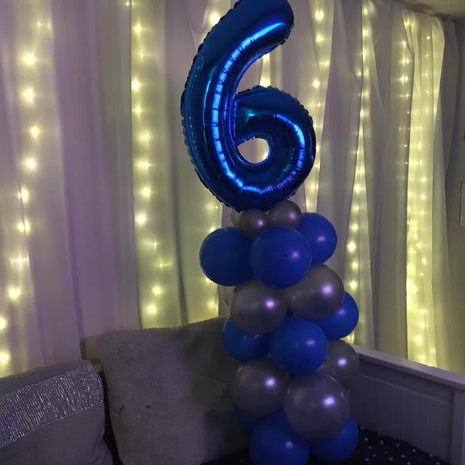 Image of Night Blue 6 Balloon, Number Balloons 40 Inch, 6th Balloons for Birthday Decorations, Night Blue Party Supplies 6 Birthday Balloon, Number 6 Balloon