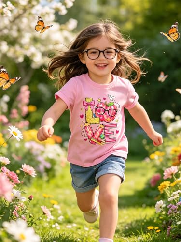 Image of Funnycokid Toddler Girls Graphic T-Shirt, Short Sleeve Tee, 2-8 Years