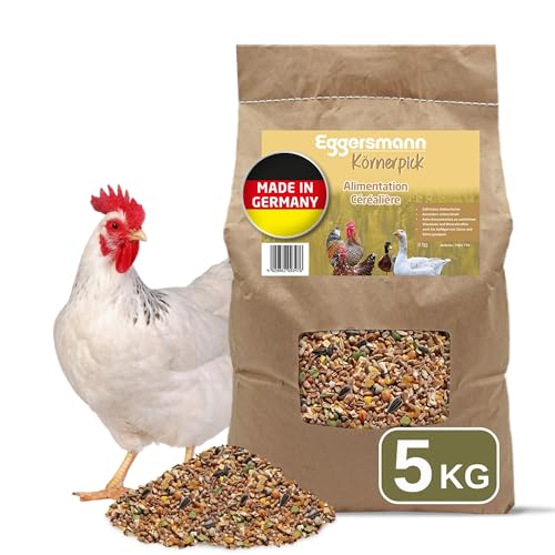 Eggersmann Körnerpick 5kg Premium Nourriture Poule - Premium Aliments pour volailles - Graines Poule - Premium mélange de graines pour Poules, oies & Canards de Fabrication Naturelle