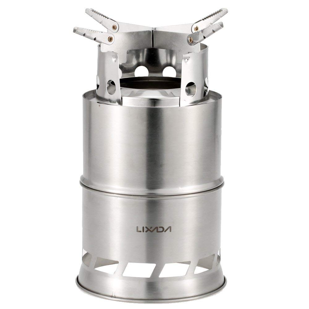 Lixada Ultralight Folding Stainless Steel Wood Alcohol Stove Outdoor Camping Fishing Hiking Backpacking