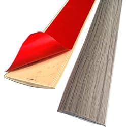 Friso Pared Pino Tira de transición de suelo de PVC de 4 m, tiras de cubierta de suelo autoadhesivas, tira divisora de puerta de piso laminada plana, borde de borde de unión, barra de puerta (4 cm, gris)