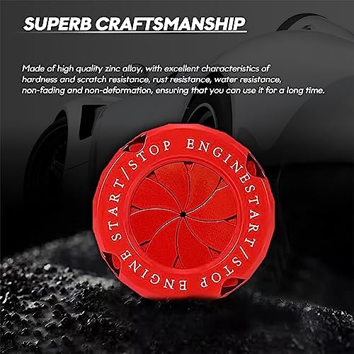 Image of Rotary Push Start Button Cover, Universal Car Engine Start Button Cover, Car Stickers Interior Decor, Car Accessories Motorcycle Ignition Key Switch Cover(Red)